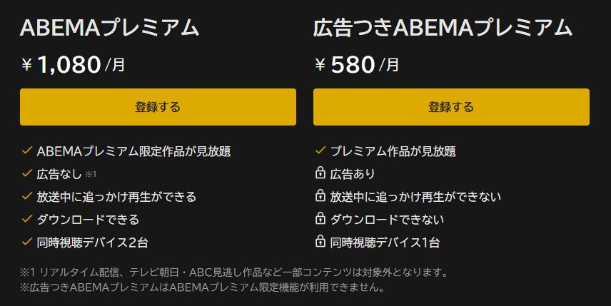 ABEMA料金