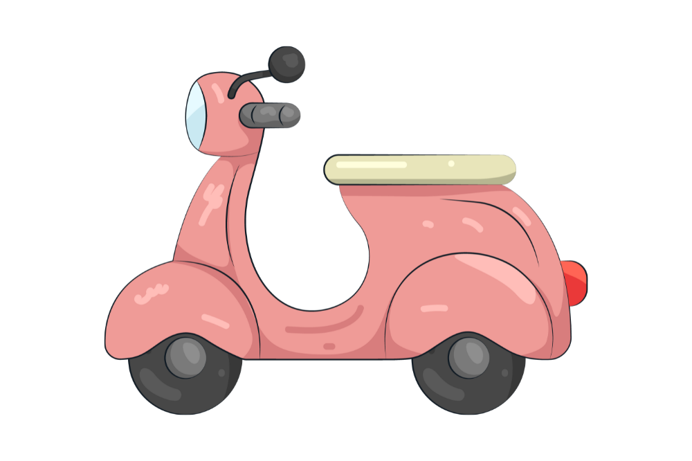 ピンクのバイク